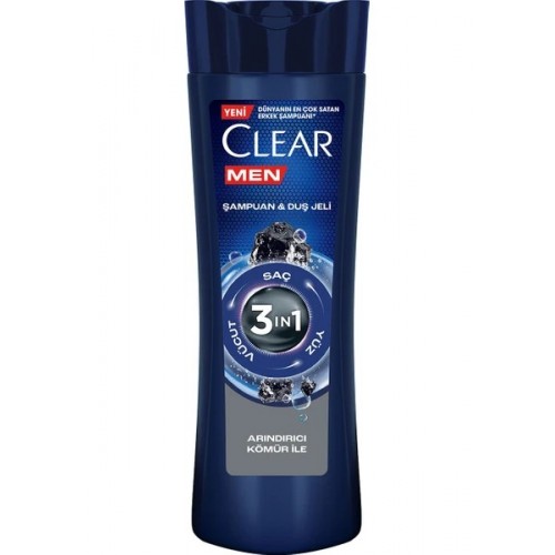 Clear Men Şampuan ve Duş Jeli Arındırıcı Kömür 350 ml