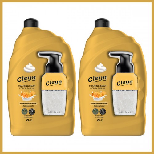 Cleyn Bal & Keçi Sütlü Köpük Sabun 2 Litre x 2 Adet