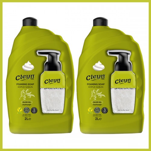Cleyn Zeytinyağlı Köpük Sabun 2 Litre x 2 Adet