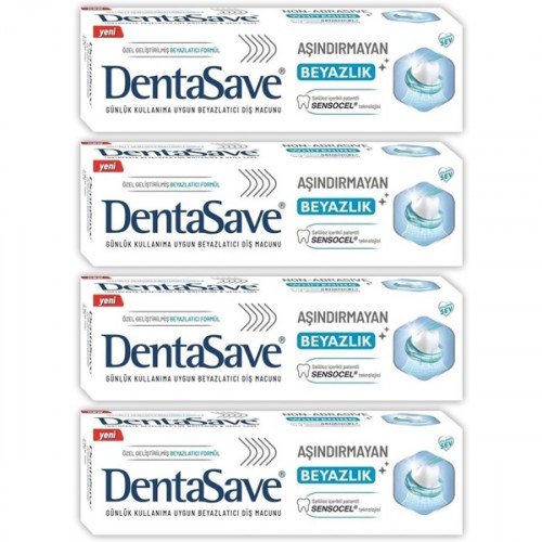 Dentasave Aşındırmayan Beyazlık Diş Macunu 75 ml x 4 Adet