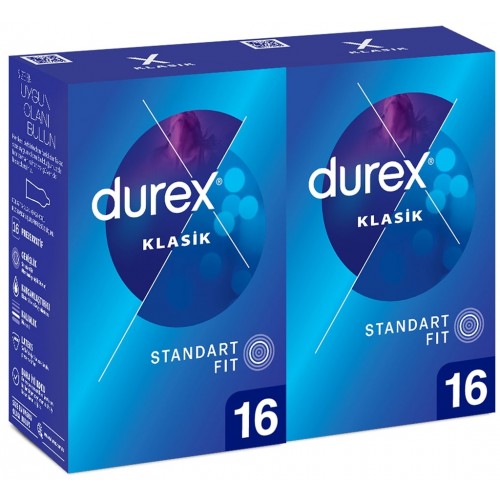 Durex Klasik Kondom 16 lı x 2 Adet