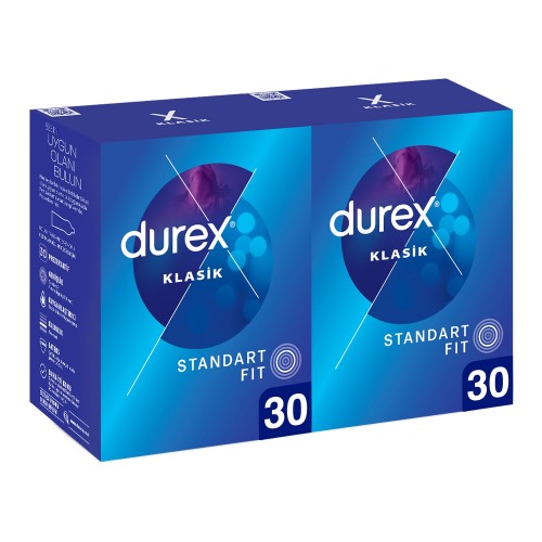 Durex Klasik Kondom 30 lu x 2 Adet