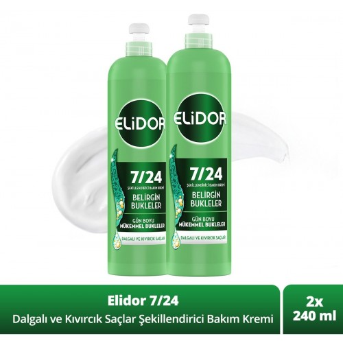 Elidor 7/24 Şekillendirici Saç Bakım Kremi Bukleler 240 ml x 2 Adet