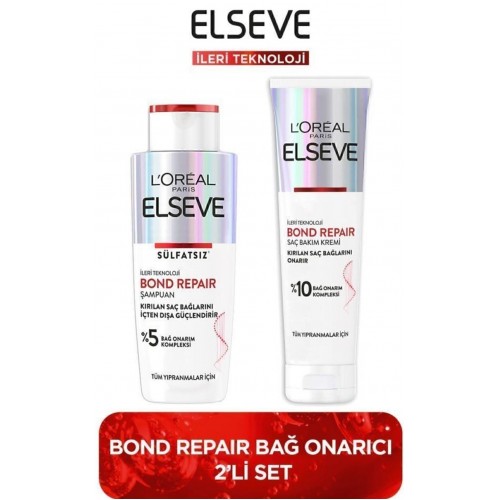 Elseve Bond Repair Tüm Yıpranmalar Için Saç Onarıcı Set