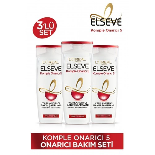 Elseve Komple Onarıcı Yıpranmış Saçlar Için Şampuanı 360 ml x 3 Adet