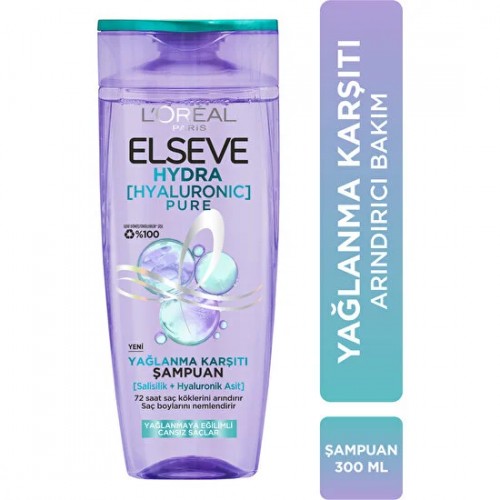 Loreal Paris Elseve Hydra Pure Şampuan 300 ml x 3 Adet