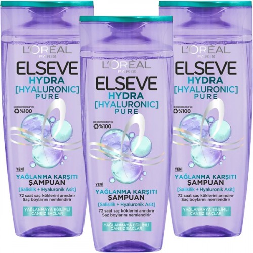 Elseve Hydra Pure Şampuan 300 ml x 3 Adet