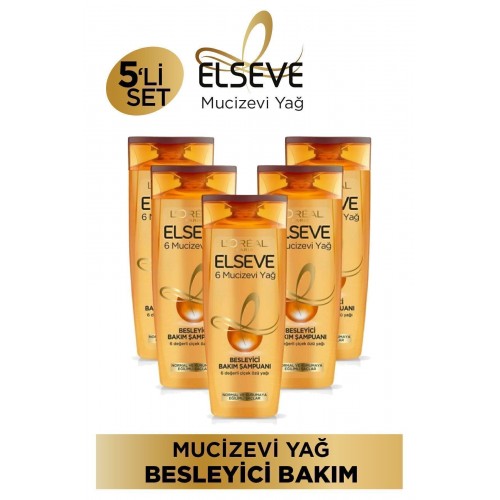 Elseve Mucizevi Yağ Besleyici Bakım Şampuanı 360 ml x 5 Adet