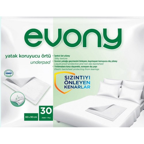 Evony Yatak Koruyucu Örtü 60 x 90 cm 30 lu