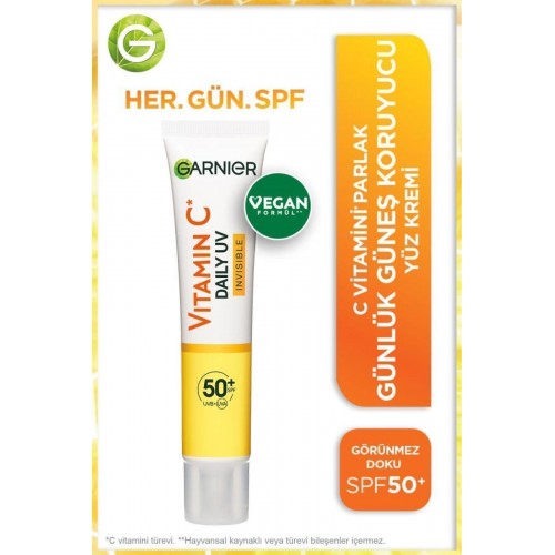 Garnier C Vitamini Günlük Güneş Koruyucu Fluid Yüz Kremi Spf50 40 ml