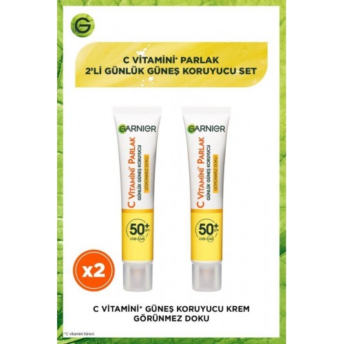 Garnier C Vitamini Günlük Güneş Koruyucu Fluid Yüz Kremi Spf50 40 ml x 2 Adet