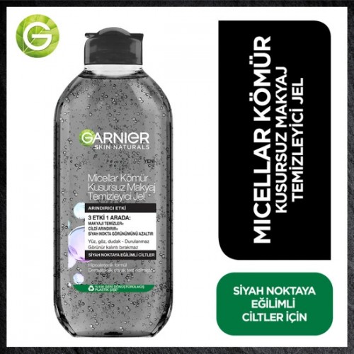 Garnier Micellar Kömür Kusursuz Makyaj Temizleyici Jel 400 ml x 2 Adet