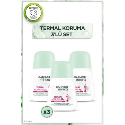 Garnier Mineral Termal Koruma Roll On Deodorant 50 ml x 3 Adet