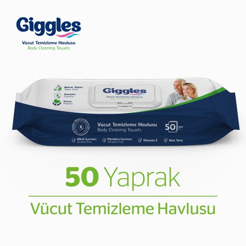 Giggles Vücut Temizleme Havlusu 50 Adet