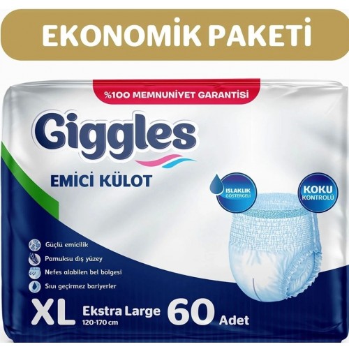 Giggles Yetişkin Emici Külot Ekstra Büyük Boy 30 lu x 2 Adet