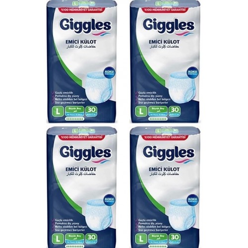 Giggles Yetişkin Emici Külot Large 30 lu x 4 Adet