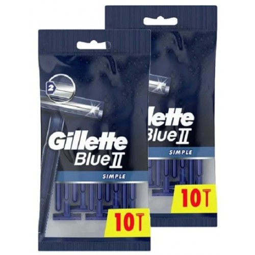 Gillette Blue 2 Simple Kullan At Tıraş Bıçağı 10 lu x 2 Adet