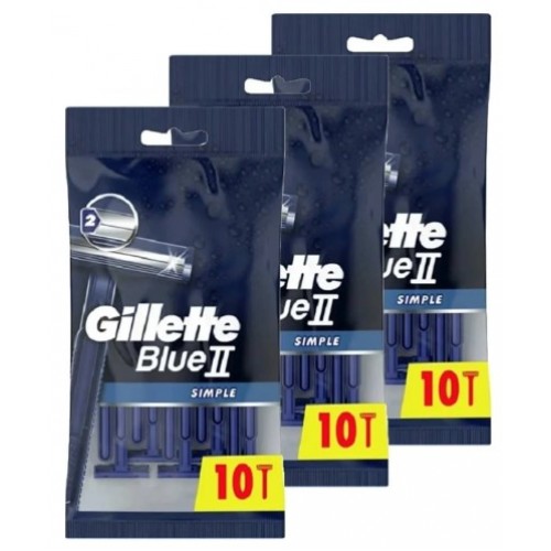 Gillette Blue 2 Simple Kullan At Tıraş Bıçağı 10 lu x 3 Adet