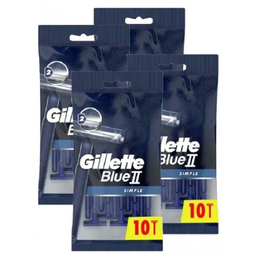 Gillette Blue 2 Simple Kullan At Tıraş Bıçağı 10 lu x 4 Adet