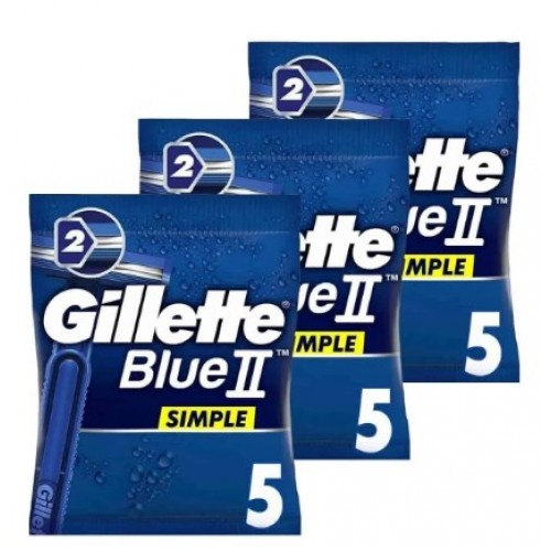 Gillette Blue 2 Simple Kullan At Tıraş Bıçağı 5 li x 3 Adet