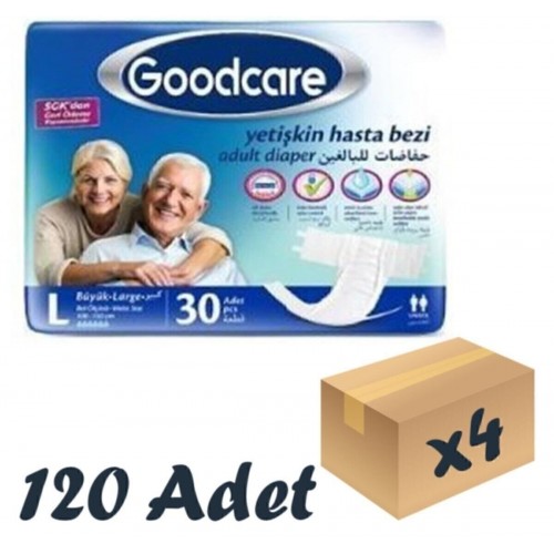 Goodcare Belbantlı Yetişkin Hasta Bezi Large 30 lu x 4 Adet