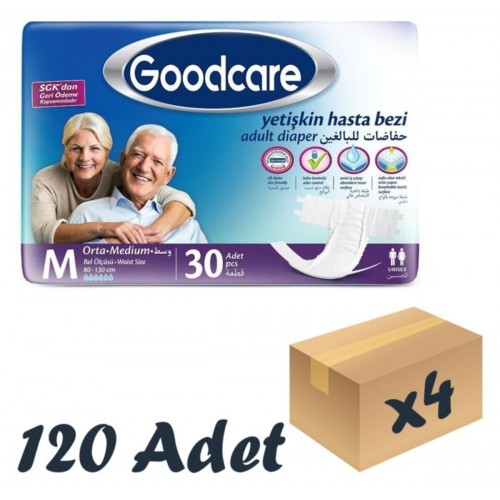 Goodcare Belbantlı Yetişkin Hasta Bezi Medium 30 lu x 4 Adet