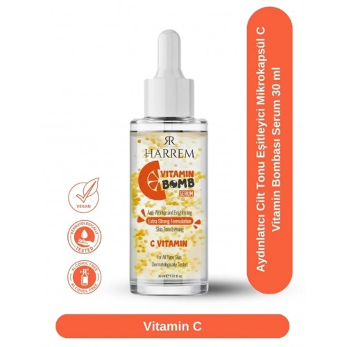 Harrem Aydınlatıcı Cilt Tonu Eşitleyici C Vitamin Serum 30 ml