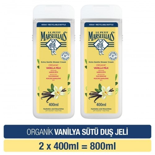 Le Petit Marseillais Duş Jeli Vanilya Sütü 400 ml x 2 Adet