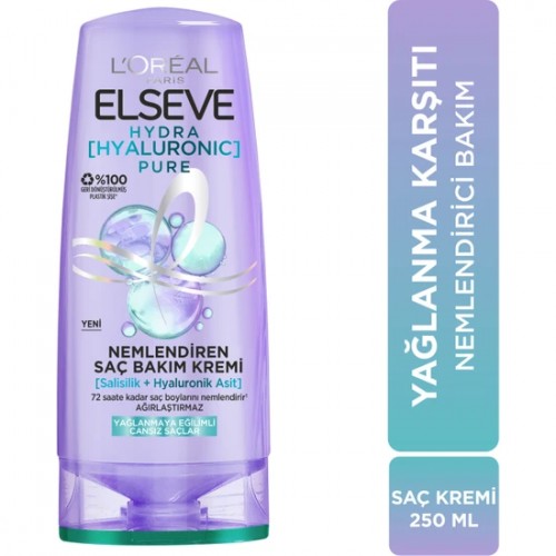 Elseve Hydra Hyaluronic Pure Saç Kremi 250 ml x 3 Adet