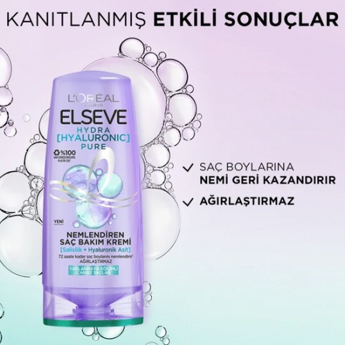 Elseve Hydra Hyaluronic Pure Saç Kremi 250 ml x 3 Adet