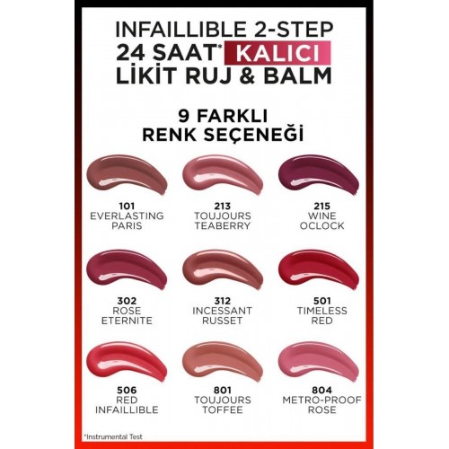 Loreal Paris Infaillible 24 Saat Kalıcı Likit Ruj & Balm - 101 Everlasting Paris