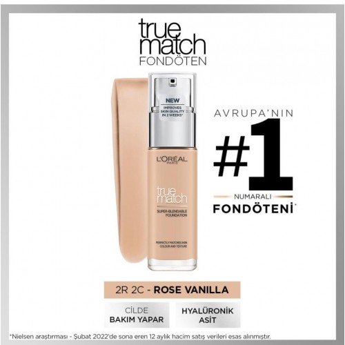 Loreal Paris True Match Bakım Yapan Fondöten 2R Rose Vanılla