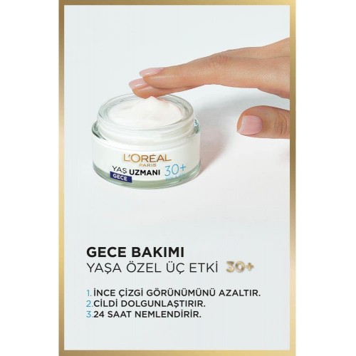 Loreal Paris Yaş Uzmanı 30+ Kırışıklık Karşıtı Nemlendirici Gece Kremi