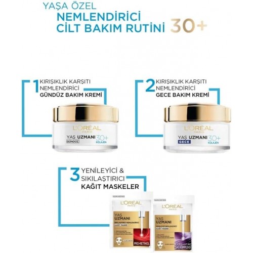 Loreal Paris Yaş Uzmanı 30+ Kırışıklık Karşıtı Nemlendirici Gece Kremi