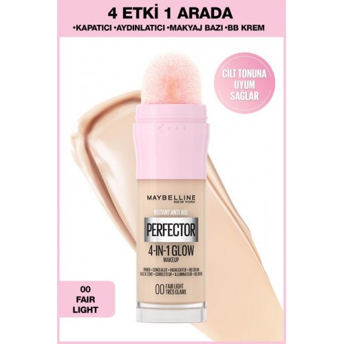 Maybelline New York 4 Etki 1 Arada Fondöten BB & CC Krem-00 Fair Light