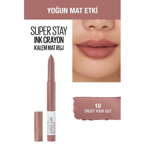 Maybelline New York Superstay Ink Crayon 10 Trust Kalem Ruj