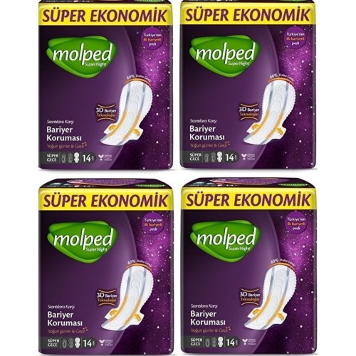 Molped Supernight Süper Ekonomik Süper Gece 14 lü x 4 Adet
