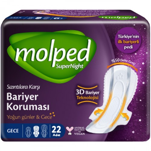 Molped Supernıght Süper Gece Hijyenik Ped 22 li