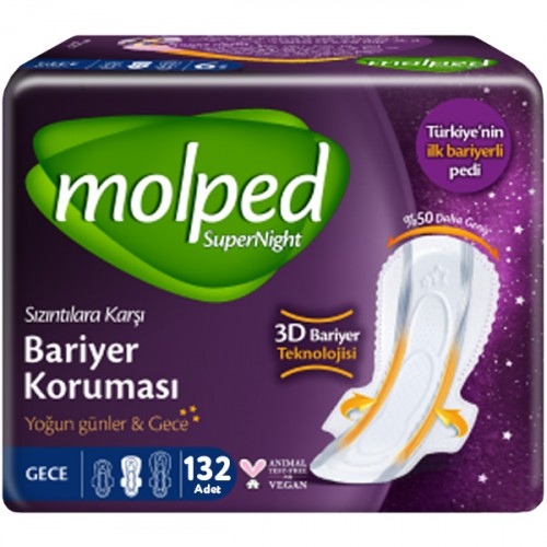 Molped Supernıght Süper Gece Hijyenik Ped 22 li x 6 Adet