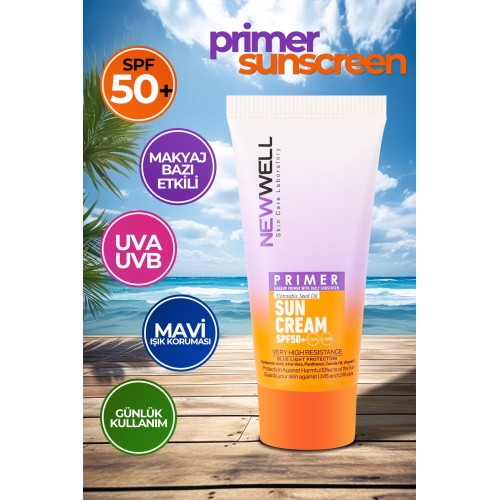 New Well Makyaj Bazı Güneş Kremi Aydınlatıcı Etkili 50+ SPF 50 ml