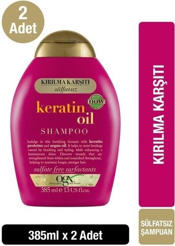 Ogx Keratin Oil Kırılma Karşıtı Şampuan 385 ml x 2 Adet