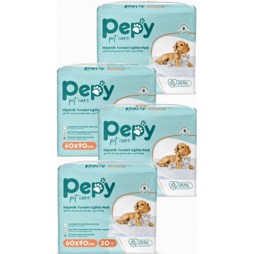 Pepy Pet Care Hijyenik Tuvalet Eğitim Pedi 30 lu x 4 Adet