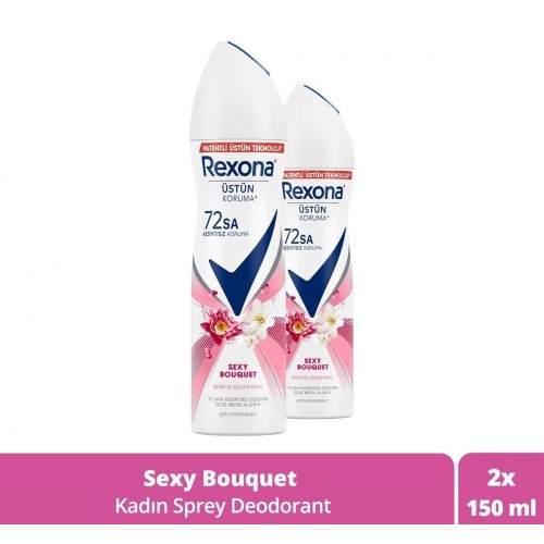 Rexona Kadın Sprey Deodorant Sexy Bouquet Üstün Koruma 150 ml x 2 Adet