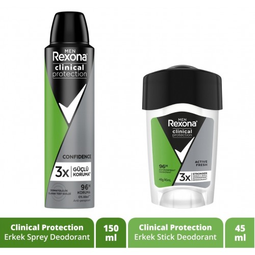 Rexona Men Clinical Protection Erkek Sprey Deodorant ve Stick Deodorant