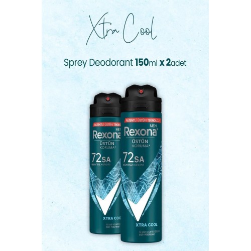 Rexona Men Erkek Sprey Deodorant Xtra Üstün Koruma 150 ml x 2 Adet