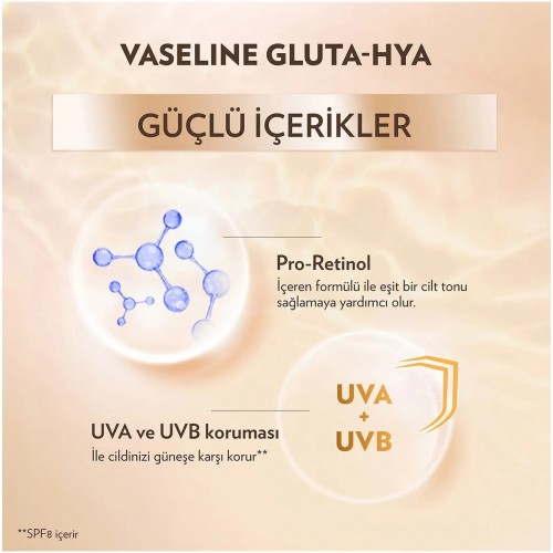 Vaseline Gluta Hya Serum Etkili Uv Losyon Leke Karşıtı 200 ml x 2 Adet