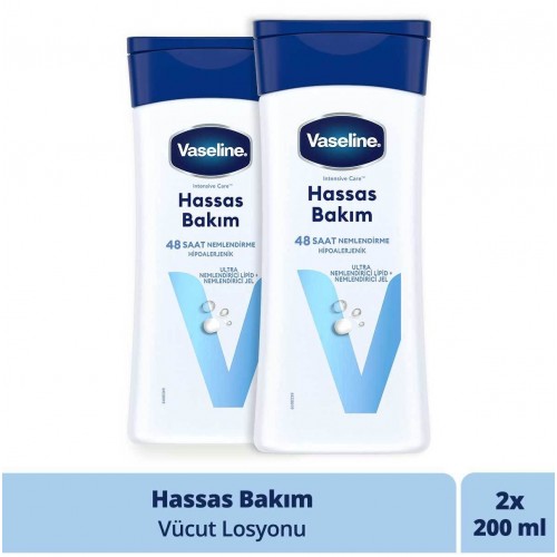 Vaseline Vücut Losyonu Çok Kuru ve Hassas Ciltler İçin 200 ml x 2 Adet