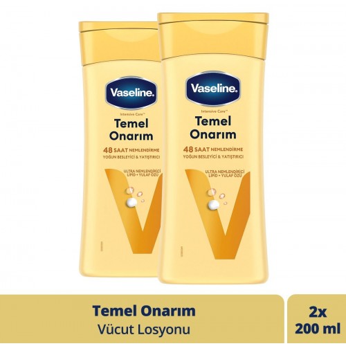 Vaseline Vücut Losyonu Temel Onarım Kuru Ciltler İçin 200 ml x 2 Adet