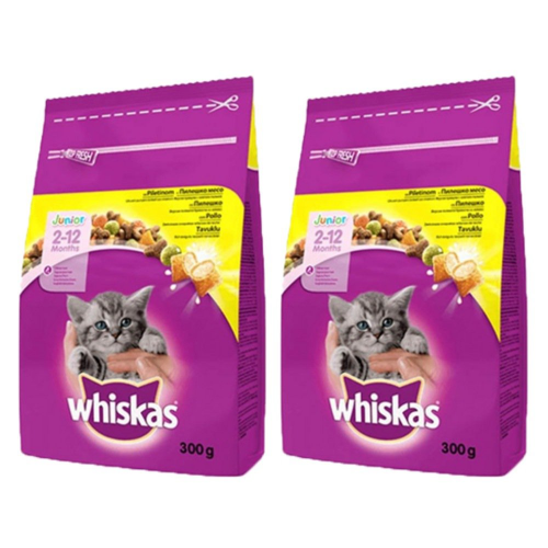 Whiskas Tavuklu Yavru Kuru Kedi Maması 300 gr x 2 adet