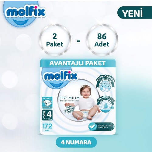 Molfix Premium Avantajlı Paket 4 No 86 lı x 2 Adet